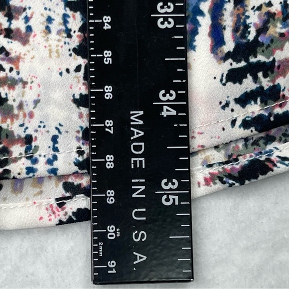 Katherine Barclay‎ Dress 6 Montreal Black Multicolor Print Shirt Shift Pockets - Picture 6 of 9